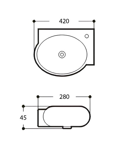 Раковина Aquatek 42 R AQ5304-00 Белая