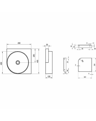 Раковина Ravak Yard 45 C XJX01045000 угловая Белая