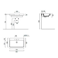 Раковина GSI Nubes 80 9622111 Белая