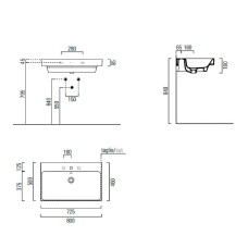 Раковина GSI Nubes 80 9622111 Белая