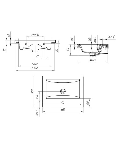 Раковина Cersanit Como 60 S-UM-COM60/1-w подвесная Белая