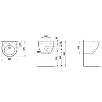 Умывальник, объединенный с полупьедесталом 52 см Laufen Alessi 8.1097.1.400.104.1