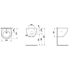 Умывальник, объединенный с полупьедесталом 52 см Laufen Alessi 8.1097.1.400.104.1