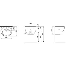 Умывальник, объединенный с полупьедесталом 60 см Laufen Alessi 8.1097.2.400.104.1