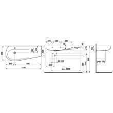 Умывальник со столешницей справа 120 см Laufen Alessi 8.1497.3.400.104.1