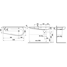 Умывальник со столешницей слева 120 см Laufen Alessi One 8.1497.4.400.104.1