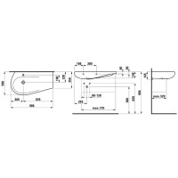 Умывальник со столешницей справа 90 см Laufen Alessi One 8.1497.5.400.104.1
