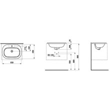 Умывальник встраиваемый 65 см Laufen LB3 8.1168.2.000.104.1