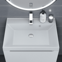 Раковина кварцевая для ванной Uperwood Classic Quartz (60 см, белая матовая, жасмин)