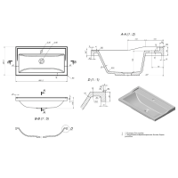 Раковина для ванной полувстраиваемая Uperwood Family (80 см, прямоугольная, белая)