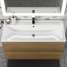 Раковина для ванной полувстраиваемая Uperwood Family (100 см, прямоугольная, белая)