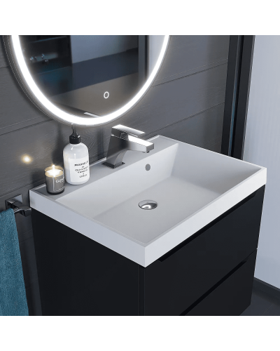 Раковина кварцевая для ванной Uperwood Classic Quartz (60 см, белая матовая, жасмин)