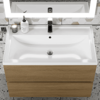 Раковина для ванной полувстраиваемая Uperwood Family (80 см, прямоугольная, белая)