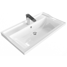 Раковина для ванной полувстраиваемая Uperwood Family (80 см, прямоугольная, белая)