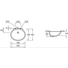 Раковина устанавливаемая снизу, без крепежных элементов Jacob Delafon Ovale EN262-00