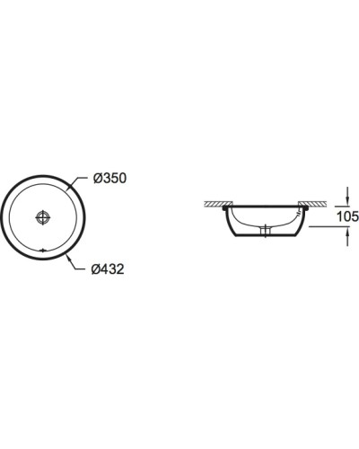 Раковина 43,2х43,2 см Jacob Delafon Vox  EYM102-00
