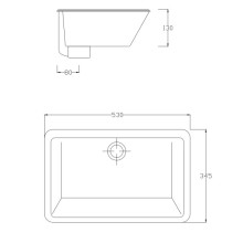 Раковина 53х34,5 см Artceram Gea GEL0010100bix0