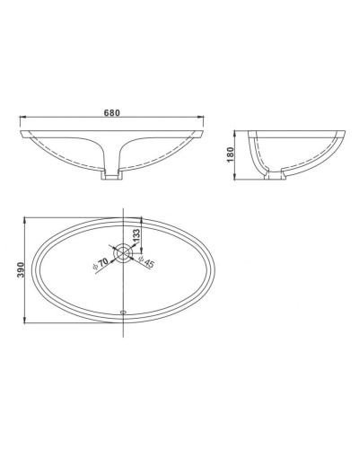 Раковина 68х39 см SSWW CL3122