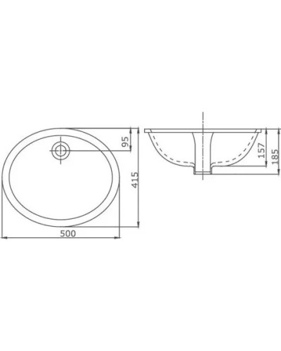 Раковина 50х41,5 см SSWW CL3022