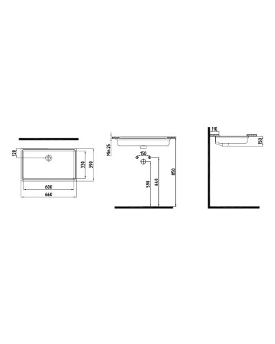 Раковина 66х39 см Bien Infinitum INLA06101FD0W3000