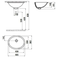 Раковина 48,5х38,2 см Creavit TP21100100