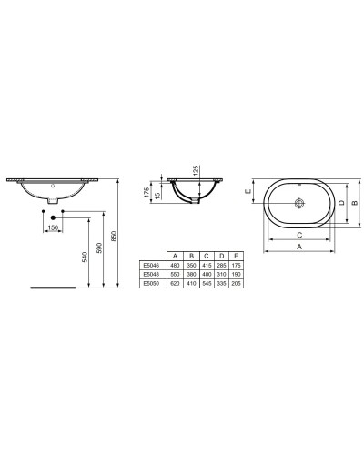 Раковина 62х41 см Ideal Standard Connect E505001