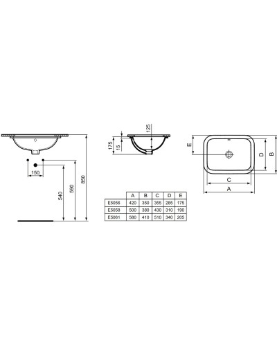 Раковина 50х38 см Ideal Standard Connect E505801