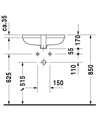Раковина 52х38,5 см Duravit Happy D.2 0457480000
