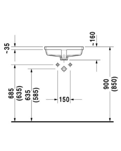 Раковина 46,5х35 см Duravit Vero 0330430000