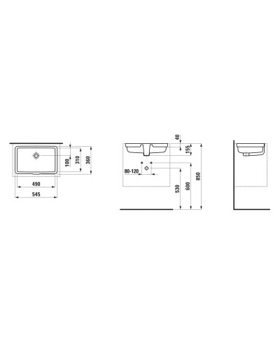 Раковина 54.5x36 см Laufen Living City 8.1243.1.000.109.1