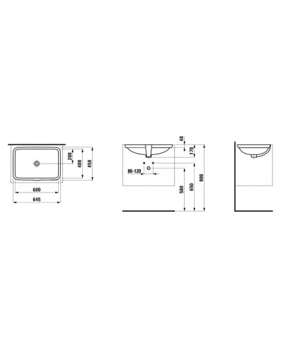 Раковина 64,5x45 см Laufen Pro S 8.1196.9.000.109.1
