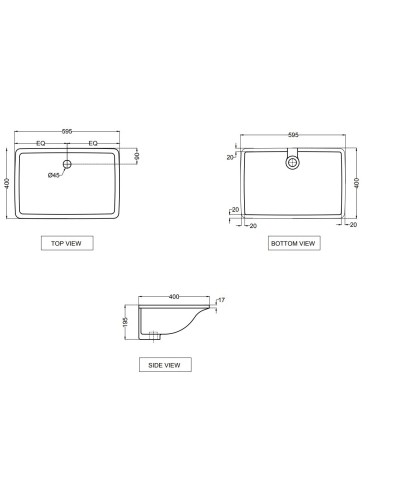 Раковина 59,5x40 см Jaquar Fonte FNS-WHT-40701