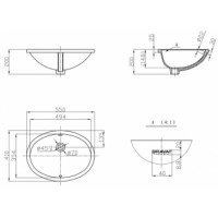 Раковина 55х41 см Bravat C22102W-ENG