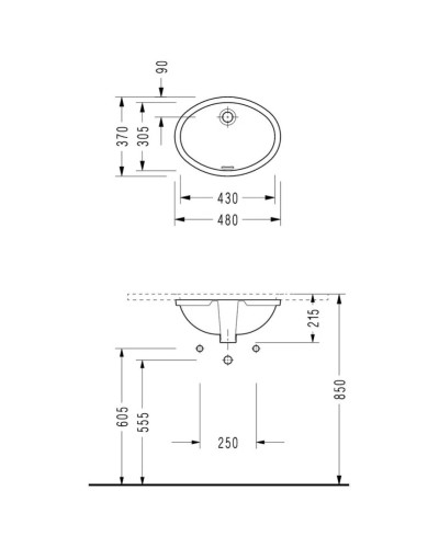Раковина 48х37 см Serel 0551