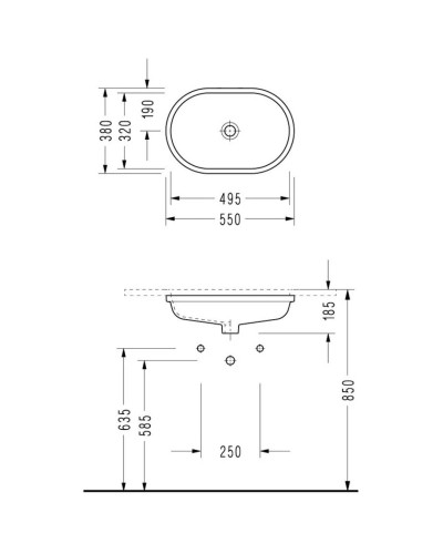 Раковина 55х38 см Serel 0571