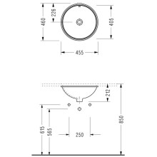 Раковина 45,5х46 см Serel 0591