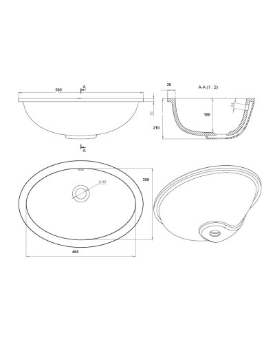 Раковина Bronze De Luxe 2035
