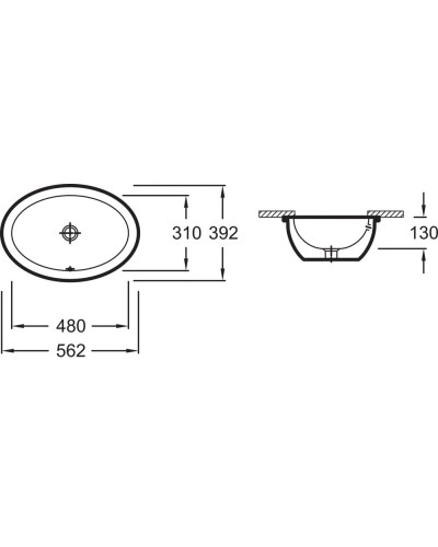 Раковина 56,2х39,2 см Jacob Delafon Vox  EYG102-00