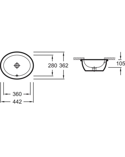 Раковина 44,2х36,2 см Jacob Delafon Vox  EYI102-00