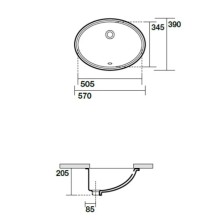 Раковина 57х39 см Kerasan Diamante 773301