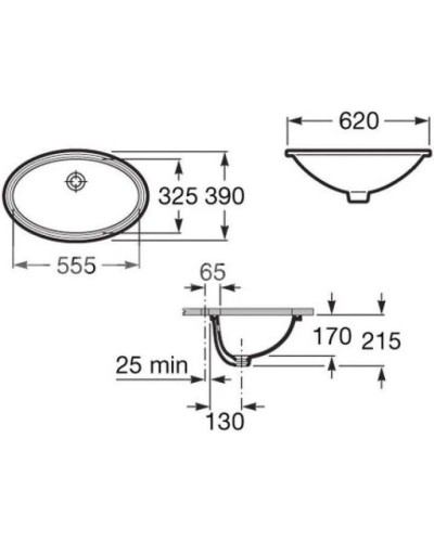 Раковина 62х39 см Roca Grand Berna 327899000