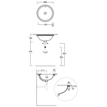 Раковина 42,5x42,5 см Simas Lavabi d'arredo S54 bi