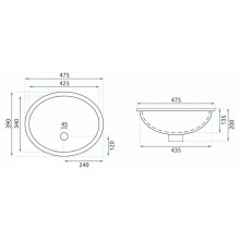 Раковина 47,5х39 см Rea Nel REA-U6330