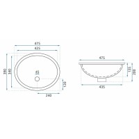 Раковина 47,5х39 см Rea Nel REA-U1023