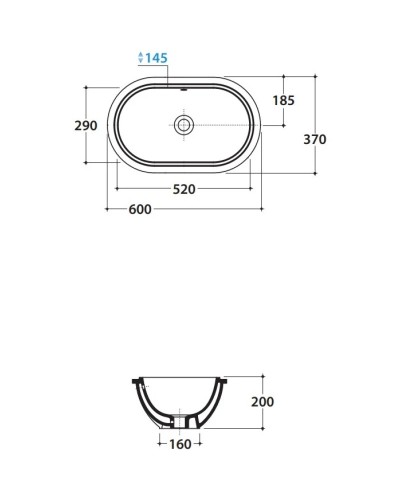 Раковина 60х37 см Globo Forty3 SC043.BIx0