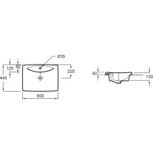 Раковина встраиваемая 60 см Jacob Delafon Escale E1289-00