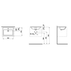 Раковина встраиваемая сверху 56 см Laufen Pro S 8.1896.3.000.104.1