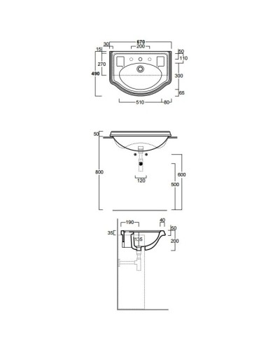 Раковина 67 см Simas Arcade AR835bix1