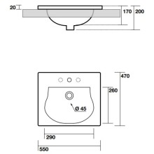 Раковина 55х47 см Kerasan Bentley 394201x1