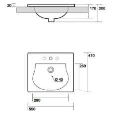 Раковина 55х47 см Kerasan Bentley 394201x1